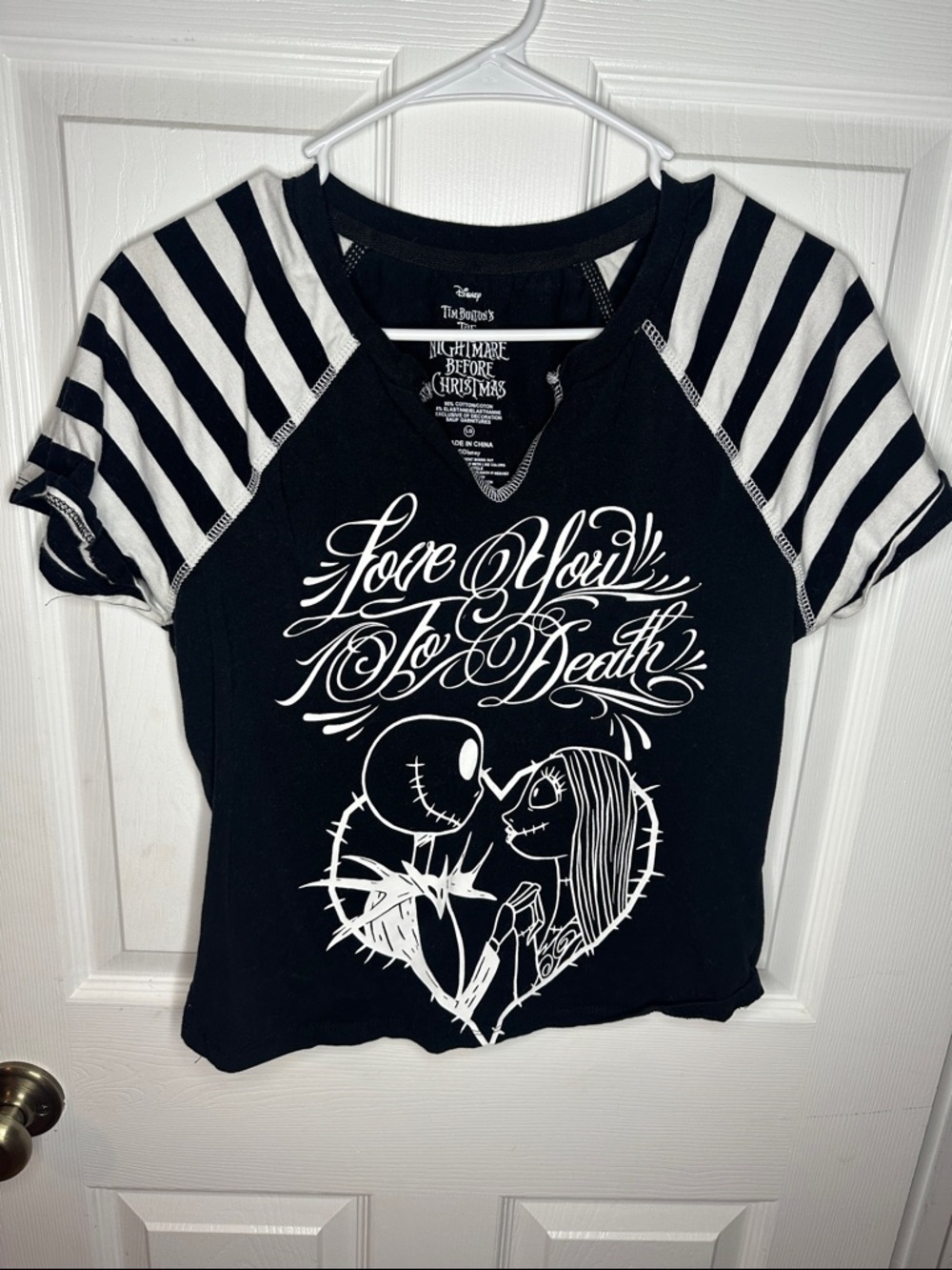 Disney The Nightmare Before Christmas Black & White Crop Top